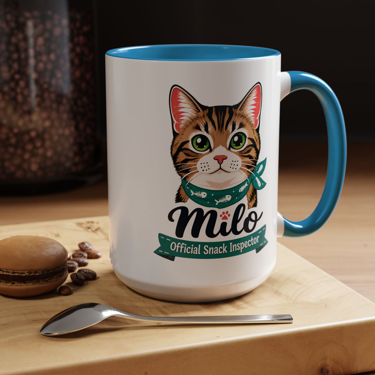 Personalized Cat Lover Mug, Custom Cat Name Coffee Cup, Official Snack Inspector Cat Mug, Funny Pet Parent Gift for Cat Owners