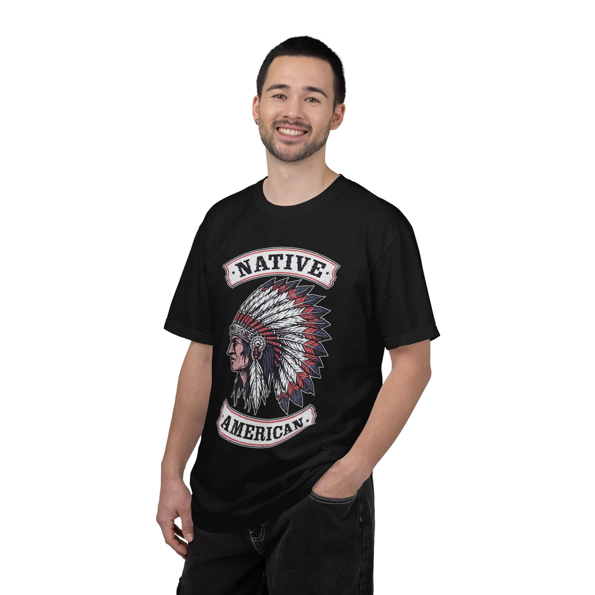 Native American Headdress Shirt, Patriotic USA Graphic Tee, Vintage American Eagle Style, Western Americana Gift, Fourth of July Shirt