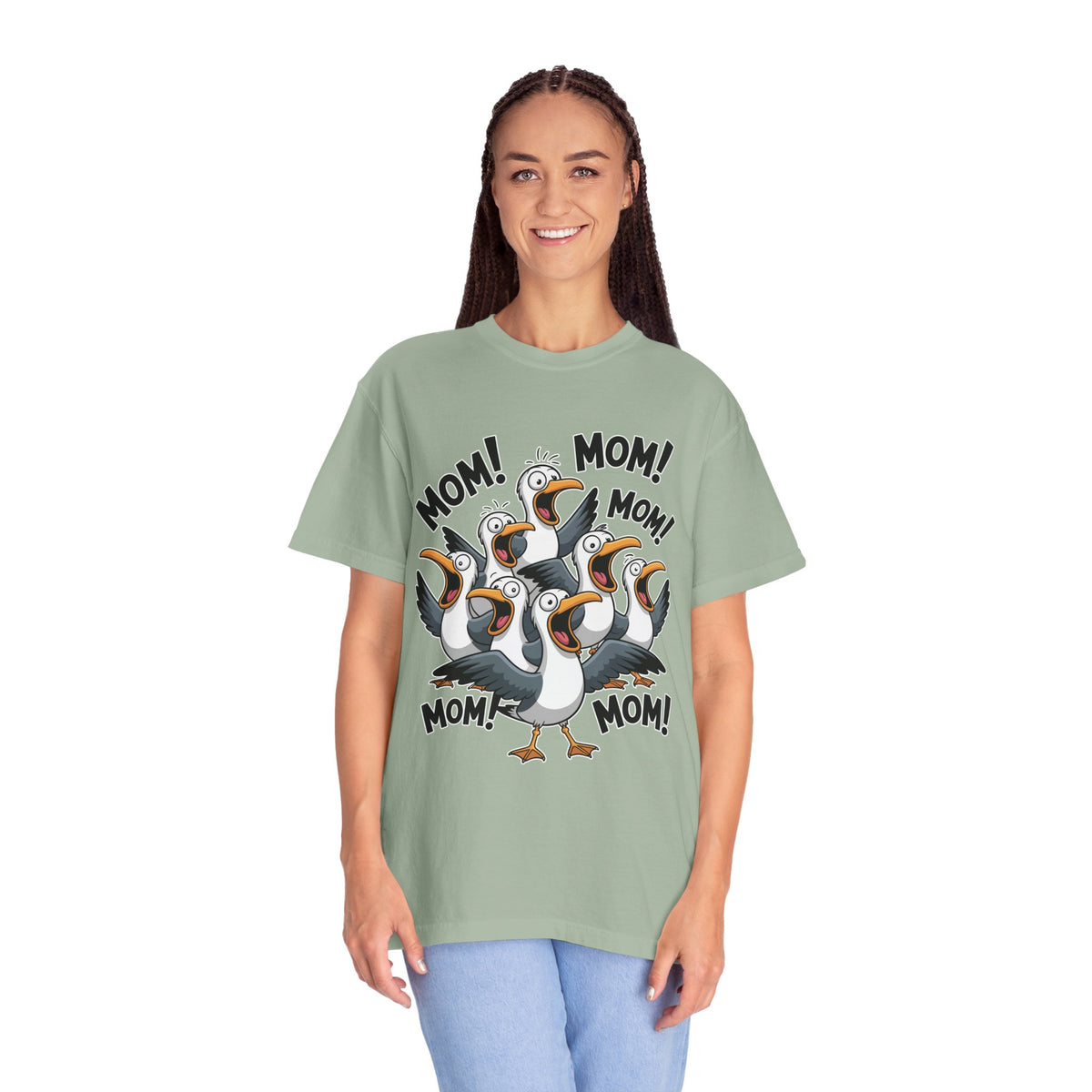 Funny Mom Life Comfort Colors Shirt, Mom Mom Mom Seagull Graphic Tee, Motherhood Humor Shirt, Mother's Day Gift for Moms