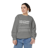 Military Veteran Definition Sweatshirt, Funny Veteran Crewneck, Sarcastic Armed Forces Gift, Retirement Pullover for Proud Service Member