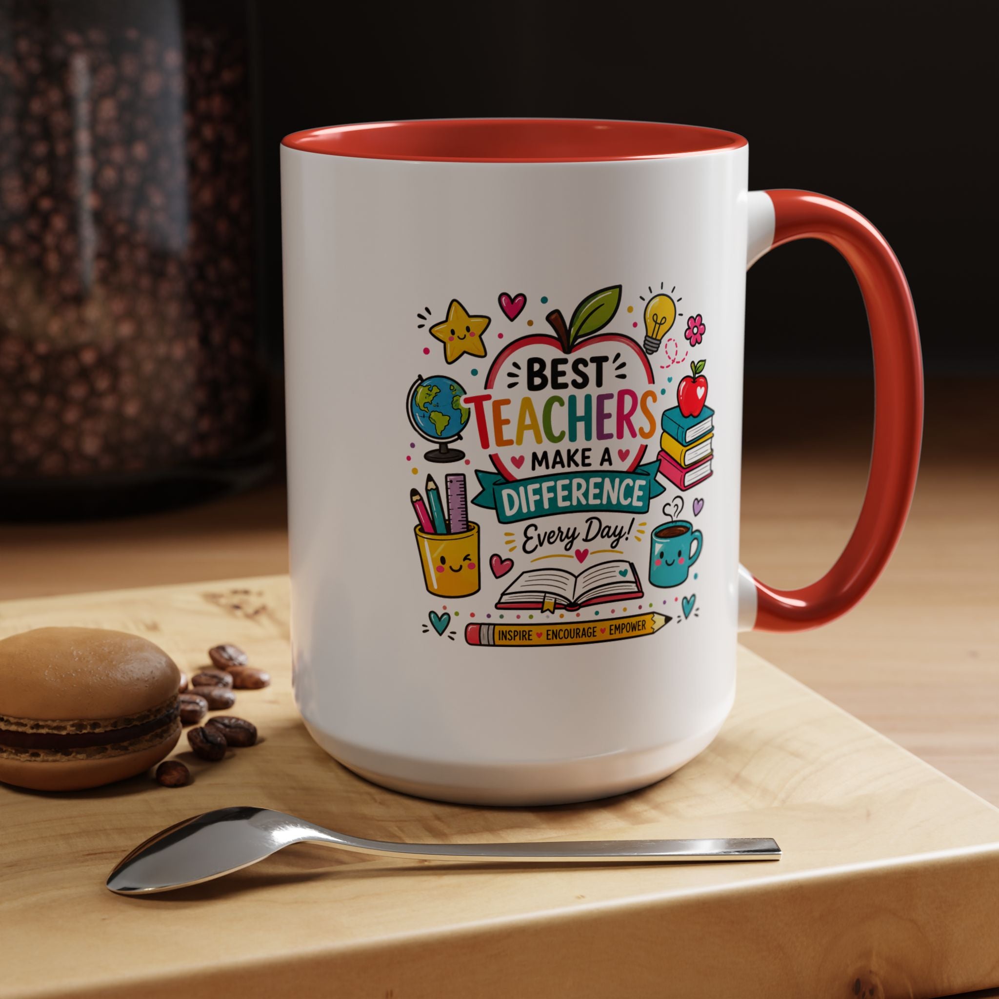 Best Teacher Appreciation Mug, Teachers Make a Difference Coffee Cup, Thank You Gift for Educator, End of Year or Christmas Keepsake
