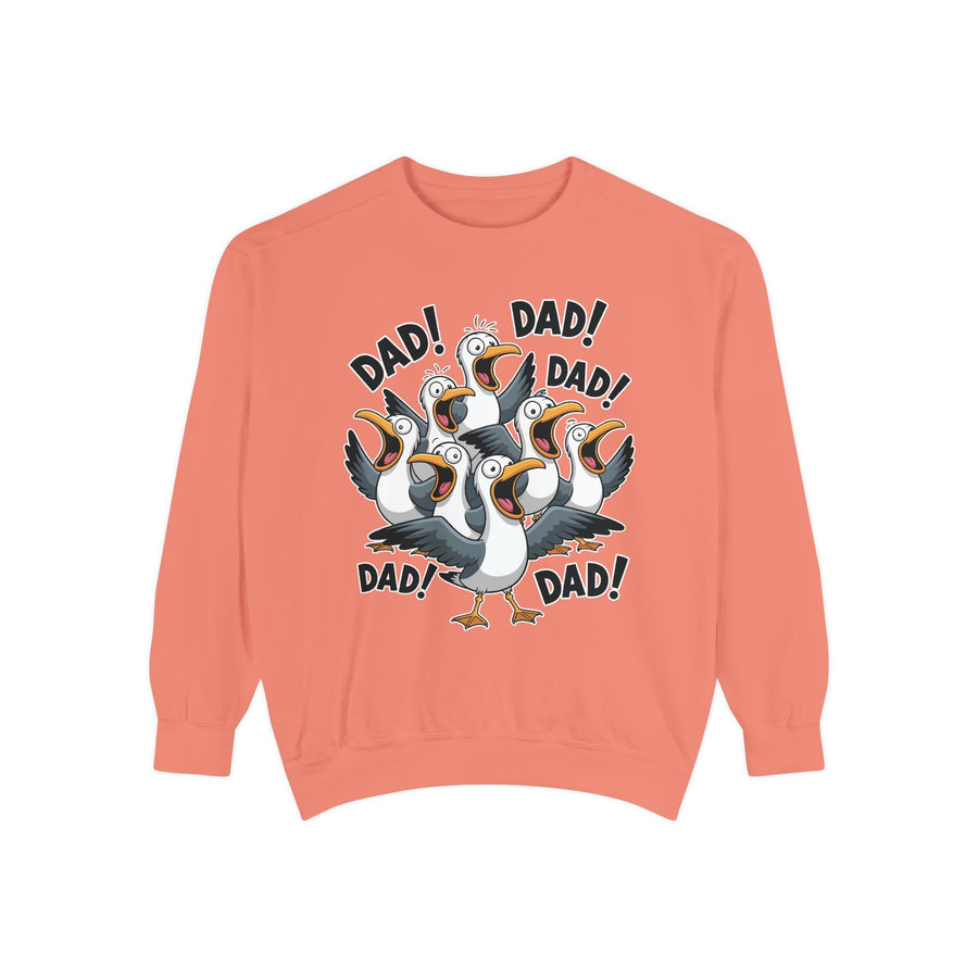 Funny Dad Seagull Comfort Colors Sweatshirt, Dad Dad Dad Crewneck Sweatshirt, Father's Day Gift for Dad, Seagull Meme Sweatshirt