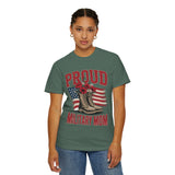 Proud Military Mom Shirt, Patriotic Army Mom T Shirt, Boots and Flowers Graphic Tee, American Flag Family Support Gift