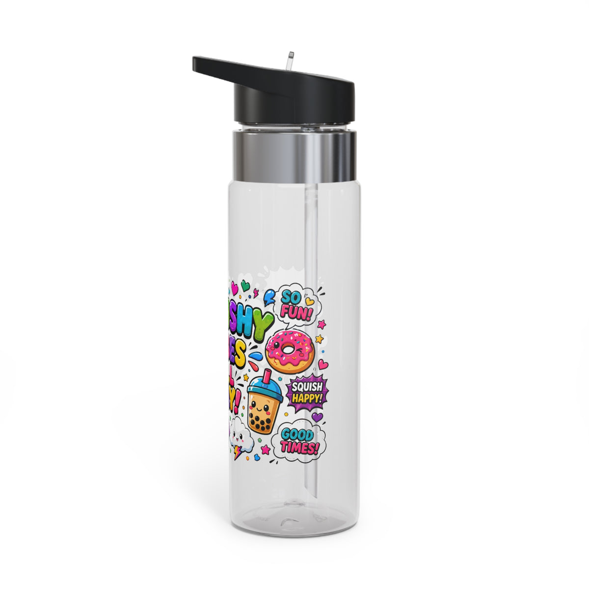 Kids Water Bottle, Colorful Squishy Vibes Drink Bottle, Cute School Water Bottle, Kawaii Gift for Kids, Back to School Gift