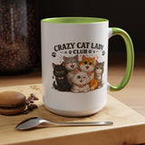 Crazy Cat Lady Social Club Mug, Funny Cat Mom Coffee Mug, Cat Lover Gift for Women, Cute Kitten Coffee Cup, Pet Parent Present