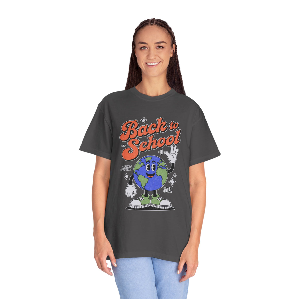 Back to School Earth T-Shirt, Retro Globe Graphic Tee, Teacher First Day Outfit, Student Gift, Classroom Shirt, Geography Educator Gift