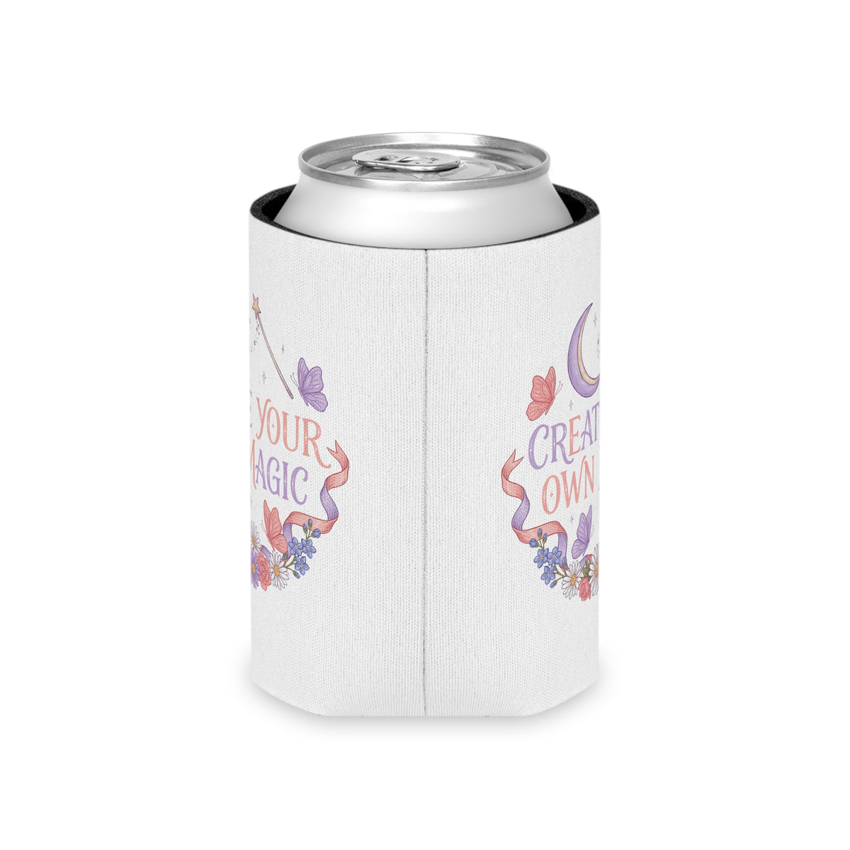 Magical Can Cooler, Create Your Own Magic Drink Sleeve, Fantasy Gift for Her, Floral Moon Can Holder, Witchy Gift, Whimsical Party Favor
