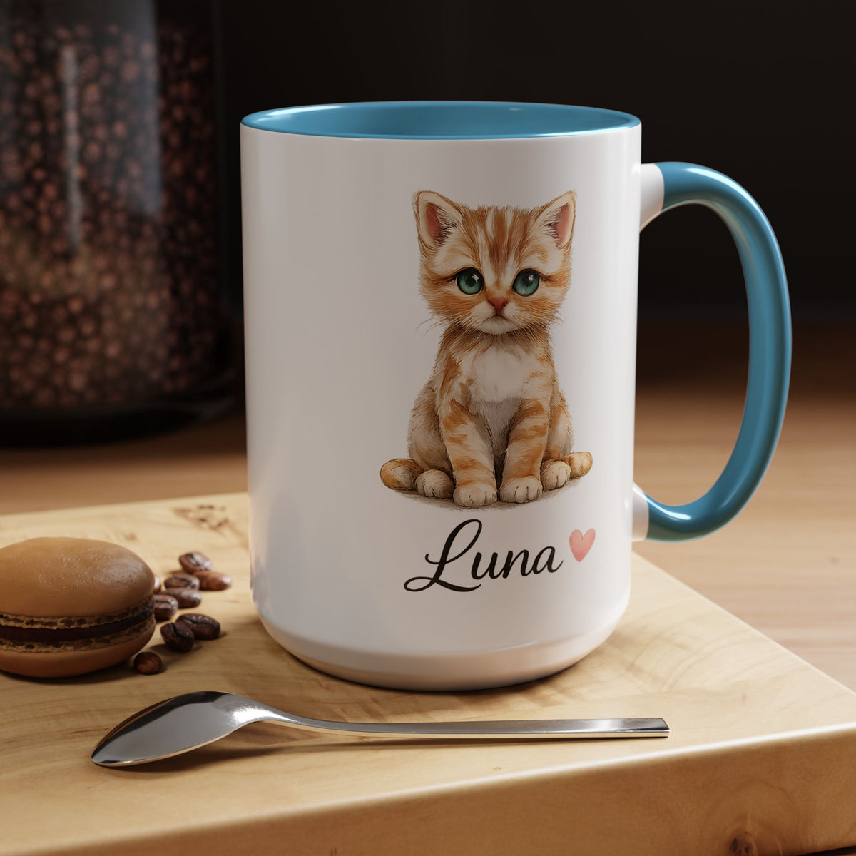 Personalized Cat Lover Mug, Custom Cat Name Coffee Mug, Cute Kitten Mug Gift for Cat Moms, Pet Lover Keepsake Cup