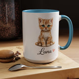 Personalized Cat Lover Mug, Custom Cat Name Coffee Mug, Cute Kitten Mug Gift for Cat Moms, Pet Lover Keepsake Cup