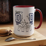 Personalized Super Dad Coffee Mug, Custom Dad Mug with Kids Names, Father's Day Gift for Dad, Dad for Life Coffee Cup, Gift from Children