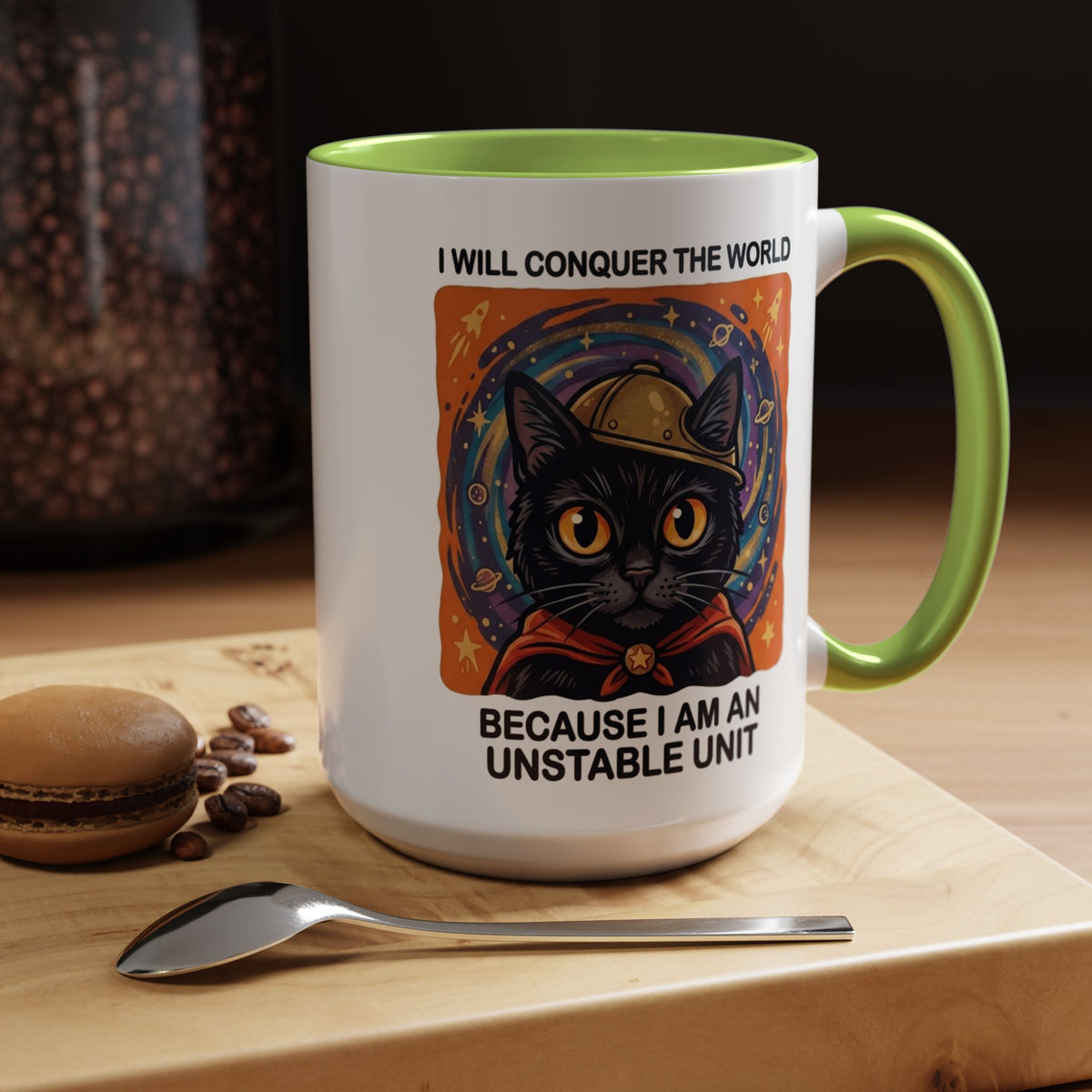 Funny Black Cat Coffee Mug, Unstable Unit Cat Mug, Sarcastic Cat Lover Gift, Introvert Humor Mug, Quirky Cat Mom Coffee Cup