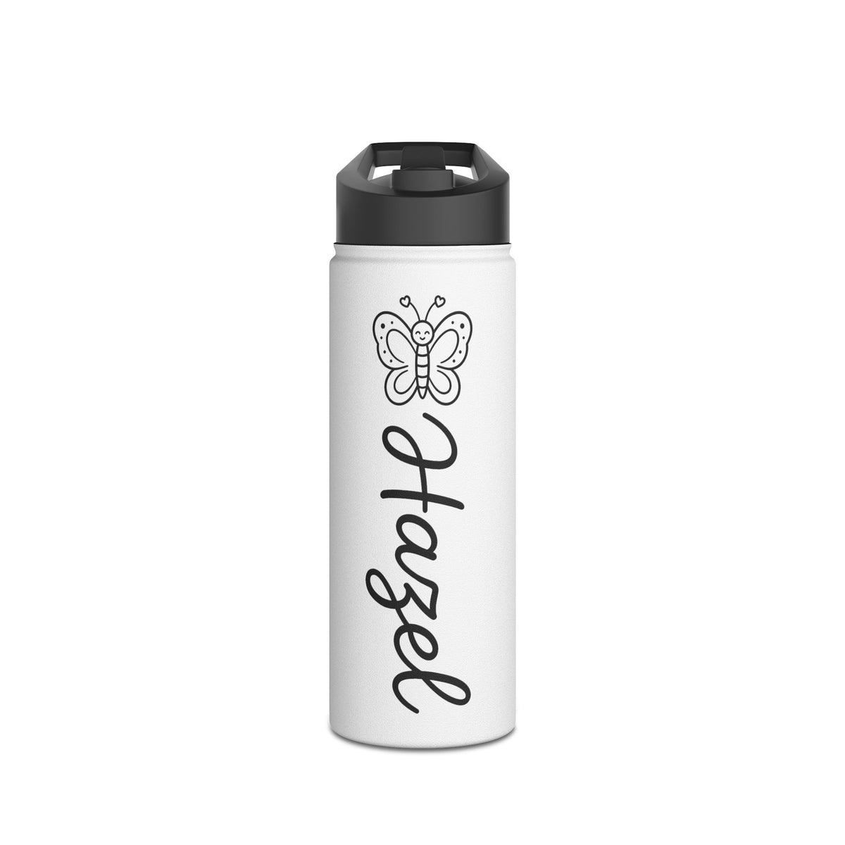 Personalized Butterfly Water Bottle, Custom Name Kids Water Bottle, Girls School Bottle, Back to School Gift