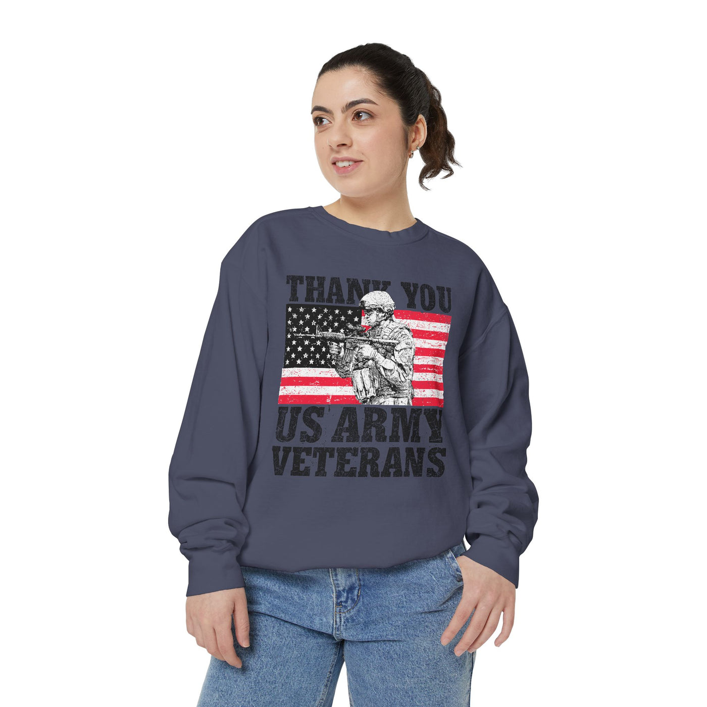 Thank You US Army Veterans Sweatshirt, Patriotic Soldier Crewneck, Military Appreciation Gift, American Flag Pullover for Veterans Day