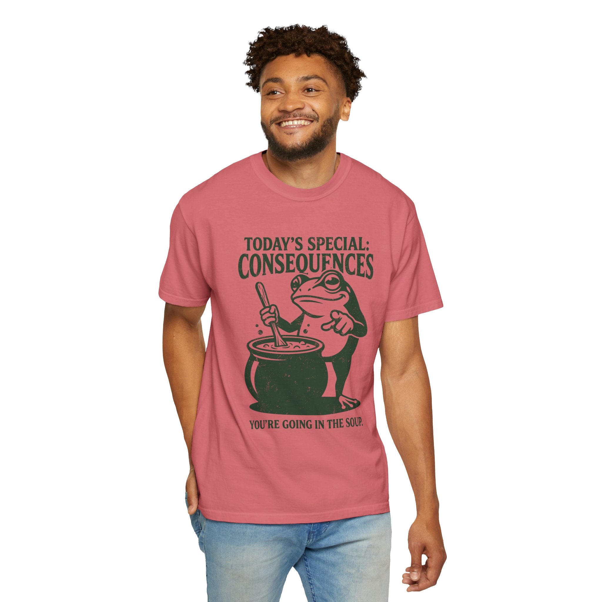 Funny Frog Consequences Shirt Comfort Colors Tee, Today's Special Consequences Teacher Shirt, Classroom Humor Gift, Retro Frog Graphic Tee