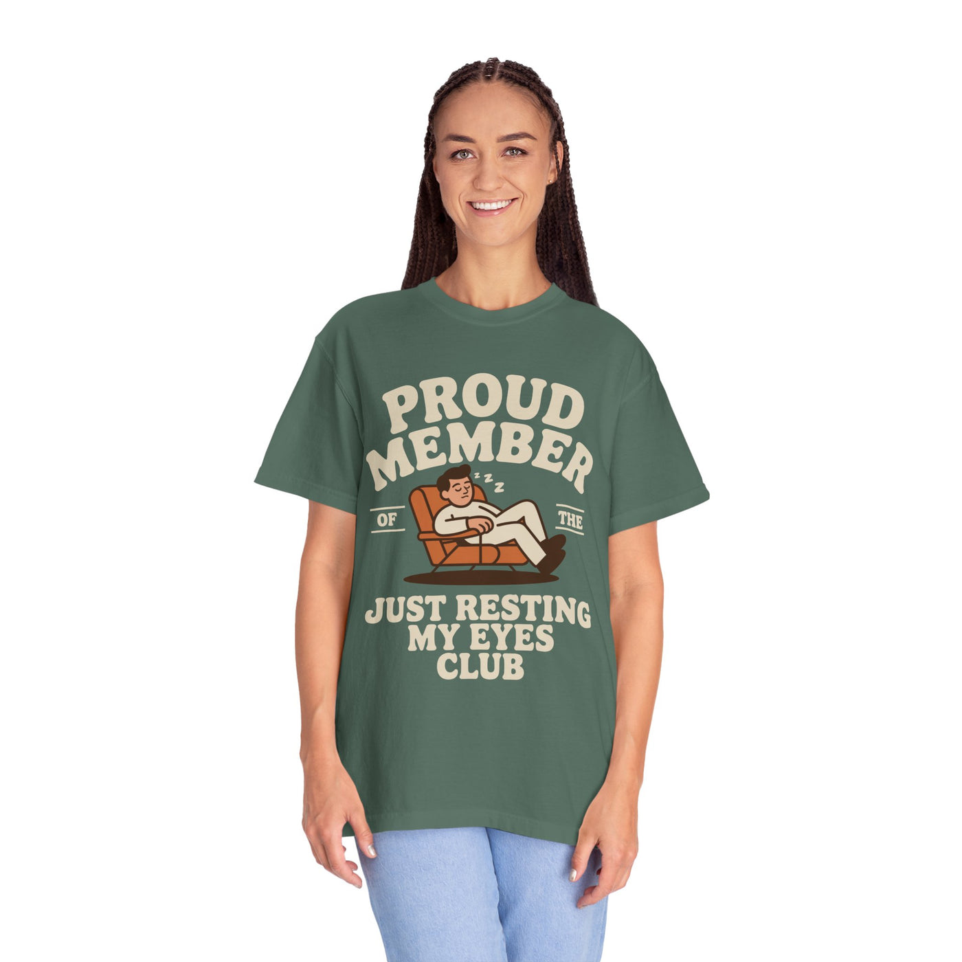 Funny Nap Lover Comfort Colors Shirt, Just Resting My Eyes Club Tee, Tired Adult Humor Shirt, Relaxation Graphic Tee Gif