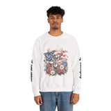 Personalized Hunting Family Sweatshirt, Custom Deer Patriotic Pullover, American Flag Floral Crewneck, Family Gift, Outdoorsman Shirt