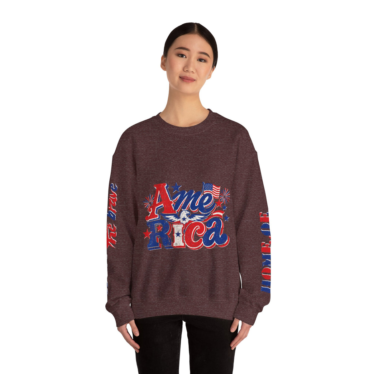 America Graphic Sweatshirt, Vintage USA Pullover, Patriotic American Flag Top, Fourth of July Outfit, Americana Gift for Women