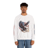 Patriotic Eagle Freedom Sweatshirt, American Flag Crewneck, Broken Chain Military Style Pullover, Fourth of July Gift for Him or Her