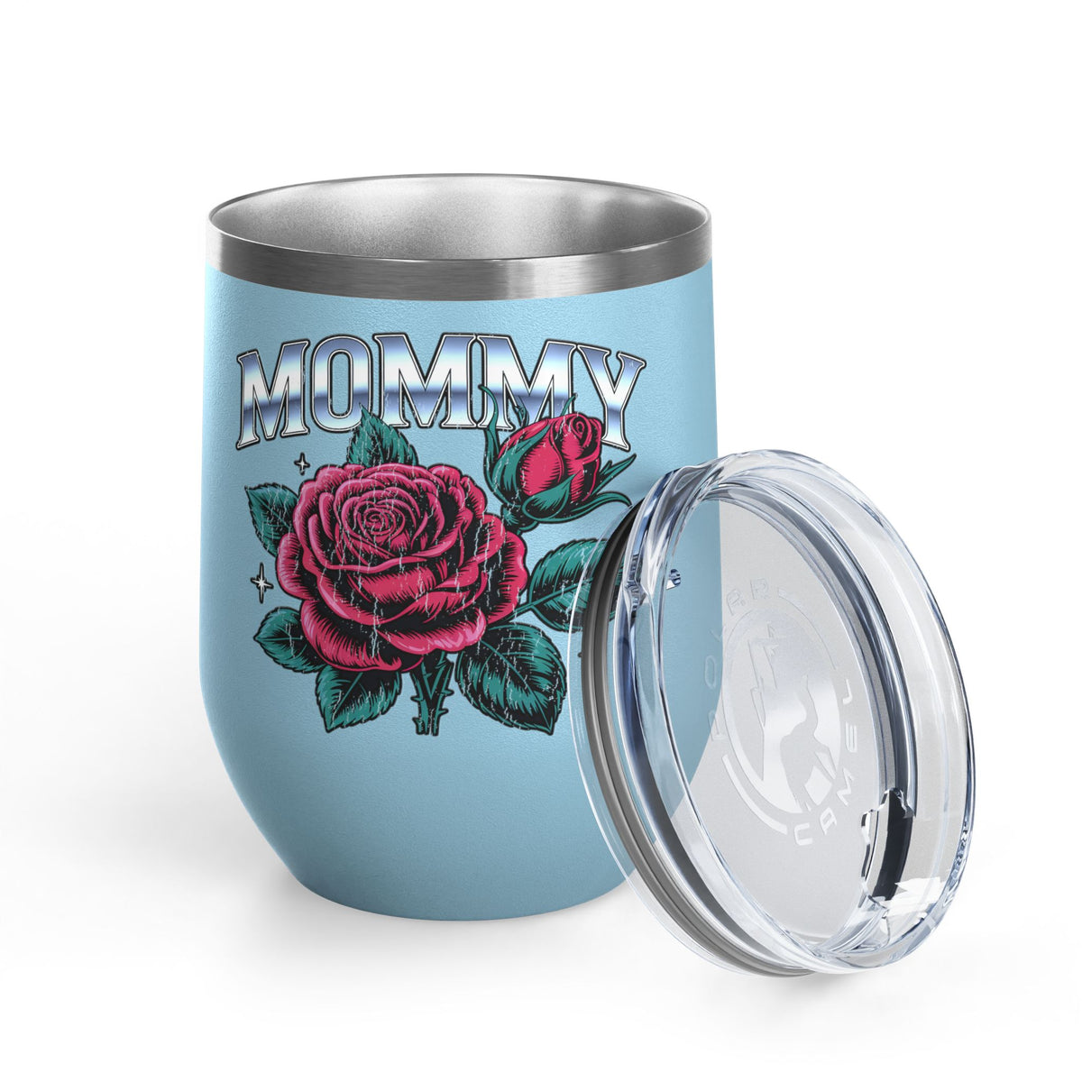 Mommy Rose Wine Tumbler, Pink Floral Cup, Mother's Day Gift for Mom, Birthday Present for Mama and Floral Lovers