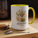 Christian Faith Inspirational Mug, Let Your Faith Be Bigger Than Your Fear Coffee Mug, Religious Gift for Women, Prayer Mug