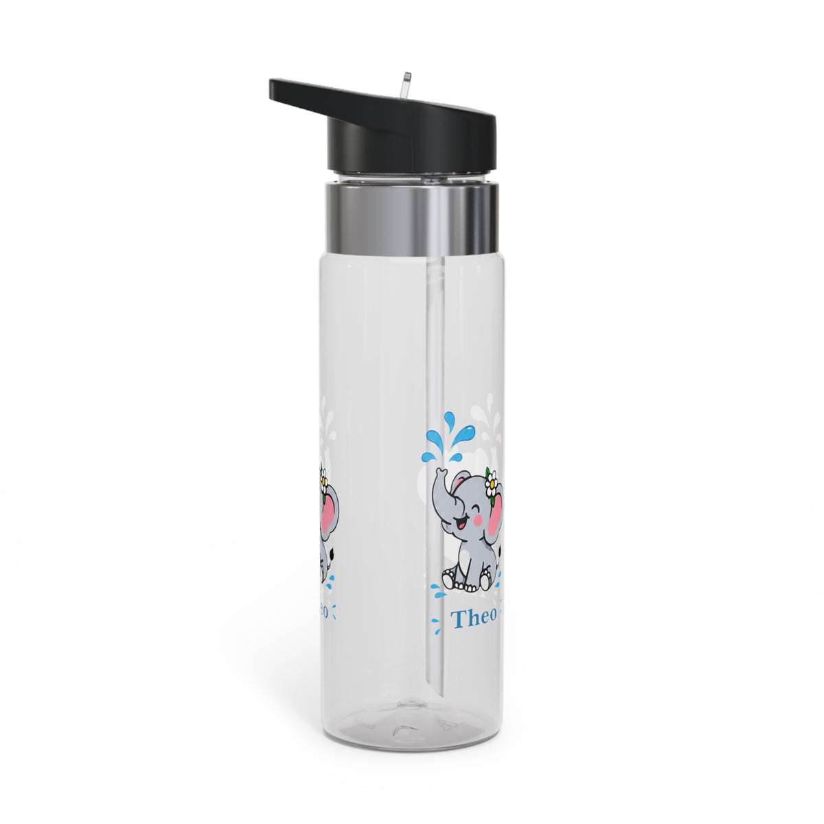 Personalized Elephant Water Bottle for Kids, Cute Animal Drink Bottle, Custom Name School Bottle, Safari Gift, Back to School, Baby Shower