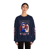 American Empowered Women Sweatshirt, Patriotic Rosie Style Crewneck, USA Flag Pullover, Fourth of July Outfit, Feminist Gift for Her