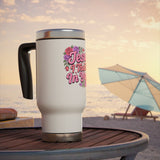 Christian Stainless Steel Travel Mug, Jesus I Trust in You Floral Cup, Faith Based Gift for Women, Inspirational Religious Drinkware
