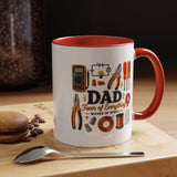 Electrician Dad Fixer of Everything Coffee Mug, Father's Day Gift for Electricians, Lineman Papa Handyman Ceramic Tea Cup with Black Handle