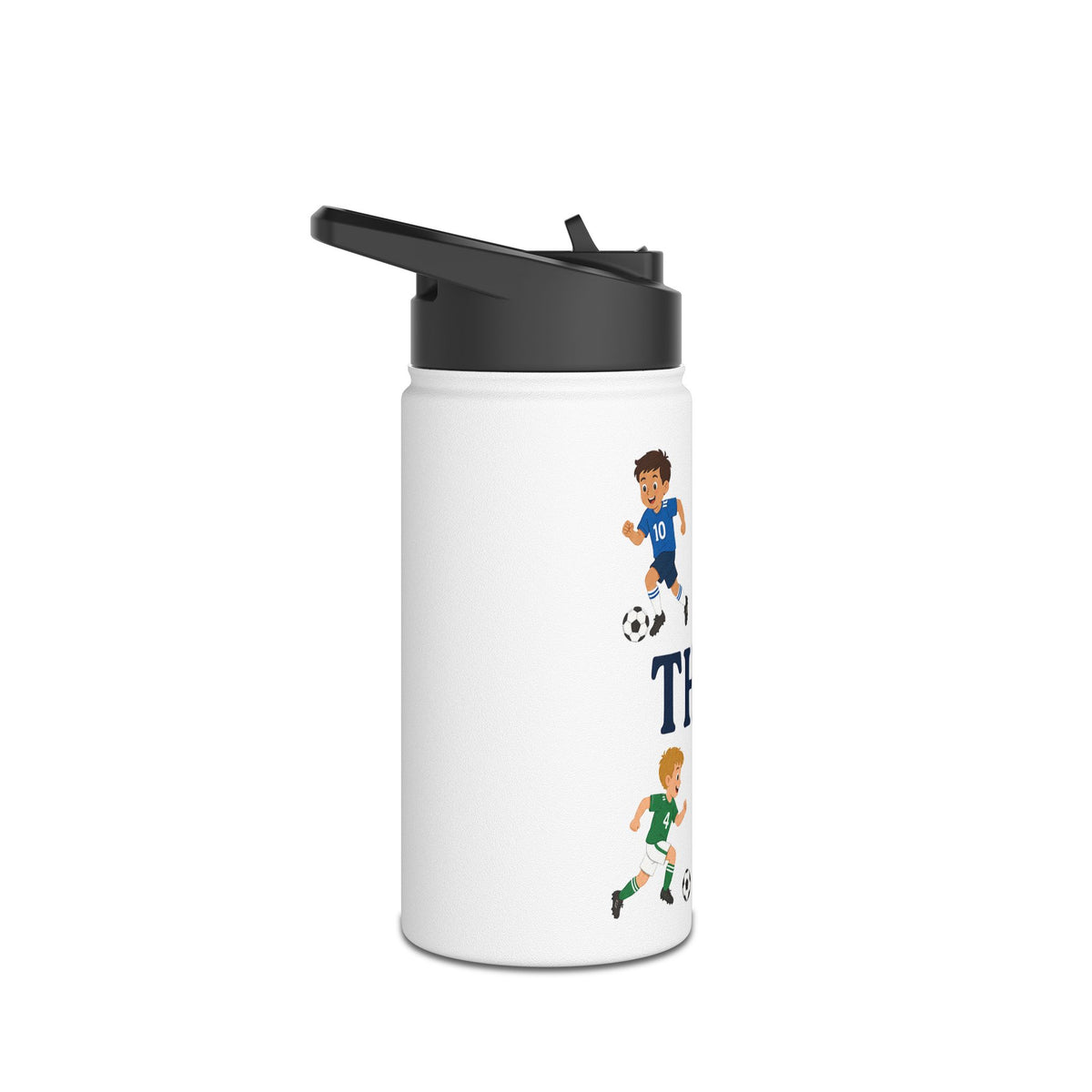 Personalized Soccer Kids Water Bottle, Custom Name Sports Water Bottle for Boys, Soccer Player Water Bottle, Back to School Gift