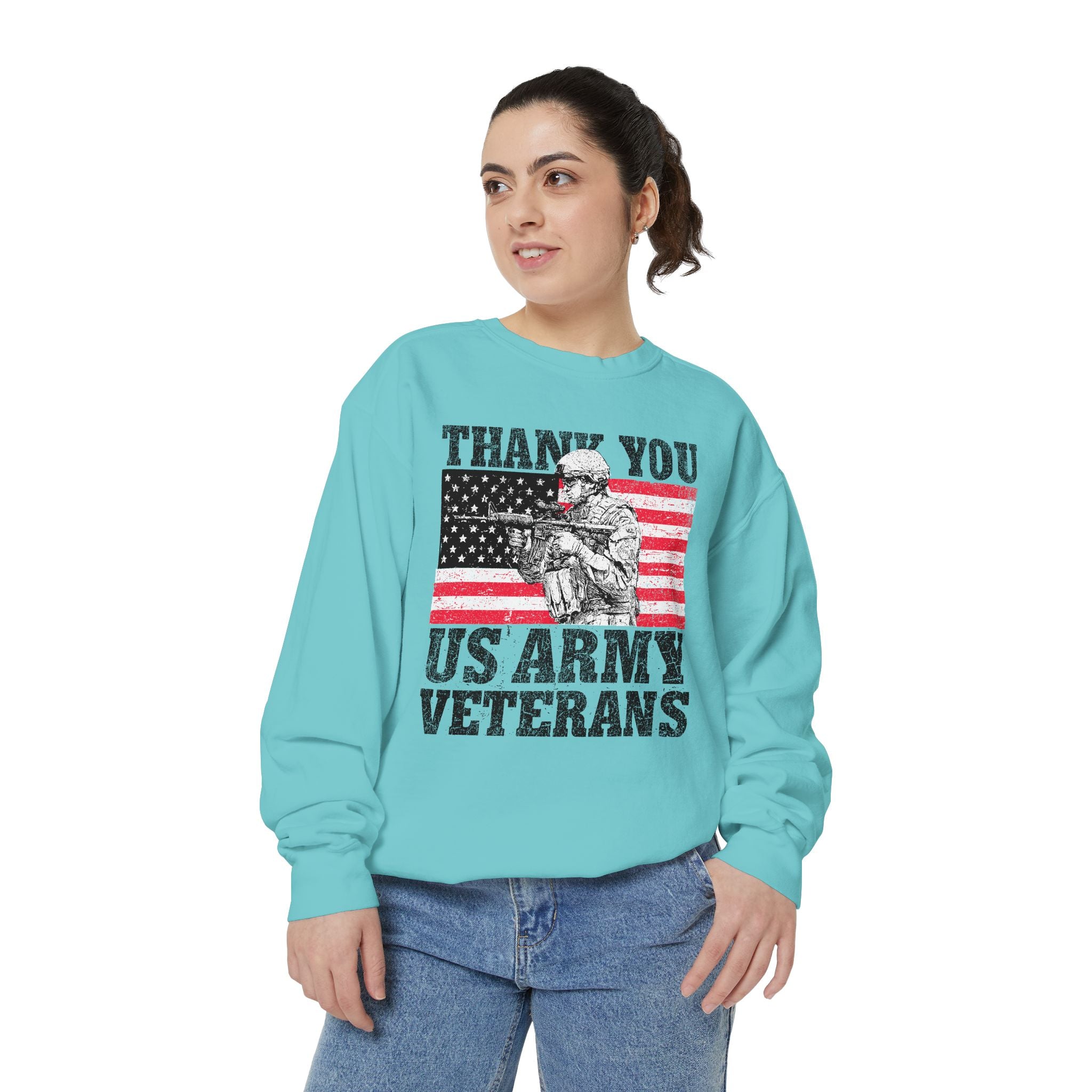 Thank You US Army Veterans Sweatshirt, Patriotic Soldier Crewneck, Military Appreciation Gift, American Flag Pullover for Veterans Day