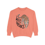 Wild at Heart Leopard Comfort Colors Sweatshirt, Leopard Graphic Crewneck, Animal Lover Sweatshirt, Safari Style Gift