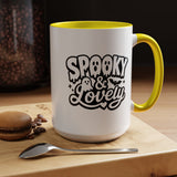 Spooky and Lovely Mug, Cute Ghost Halloween Coffee Cup, Black and White Spooky Season Gift for Her, Gothic Fall Drinkware