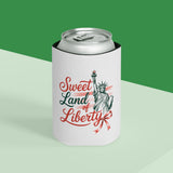 Sweet Land of Liberty Can Cooler, Patriotic Wine Can Holder, USA Drink Sleeve, 4th of July Gift, American Flag Beverage Holder