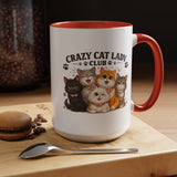 Crazy Cat Lady Social Club Mug, Funny Cat Mom Coffee Mug, Cat Lover Gift for Women, Cute Kitten Coffee Cup, Pet Parent Present