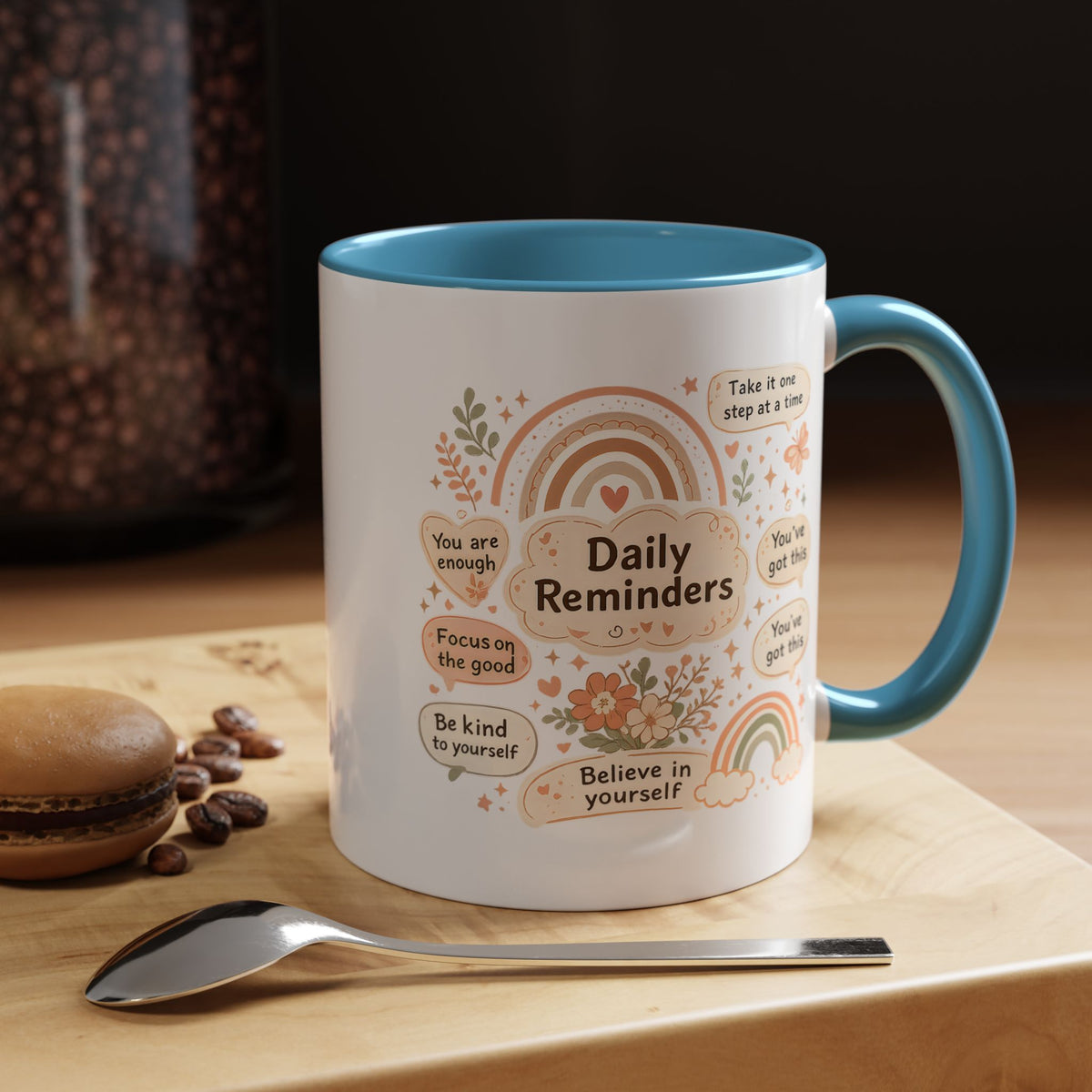 Daily Reminder Coffee Mug, Cute Positive Affirmation Mug, Mental Health Gift for Her, Self Love Coffee Cup, Encouraging Mug