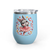 Ballet Bunny Wine Tumbler, Cute Pink Rabbit Cup, Gift for Ballerinas, Dance Students, Bunny Lovers and Ballet Besties