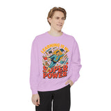 Teacher Comfort Colors Sweatshirt, Learning Is My Superpower Shirt, Elementary Teacher Gift, Classroom Sweatshirt for Educators