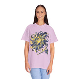 Celestial Sun Graphic Shirt, Blue and Gold Cosmic T-Shirt, Mystical Night Sky Tee, Astrology Gift for Stargazers and Dreamers, Gift Idea