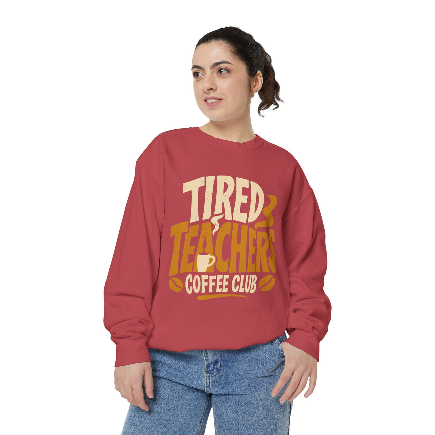 Tired Teachers Coffee Club Comfort Colors Sweatshirt, Funny Teacher Coffee Shirt, Educator Gift, Teacher Life Pullover