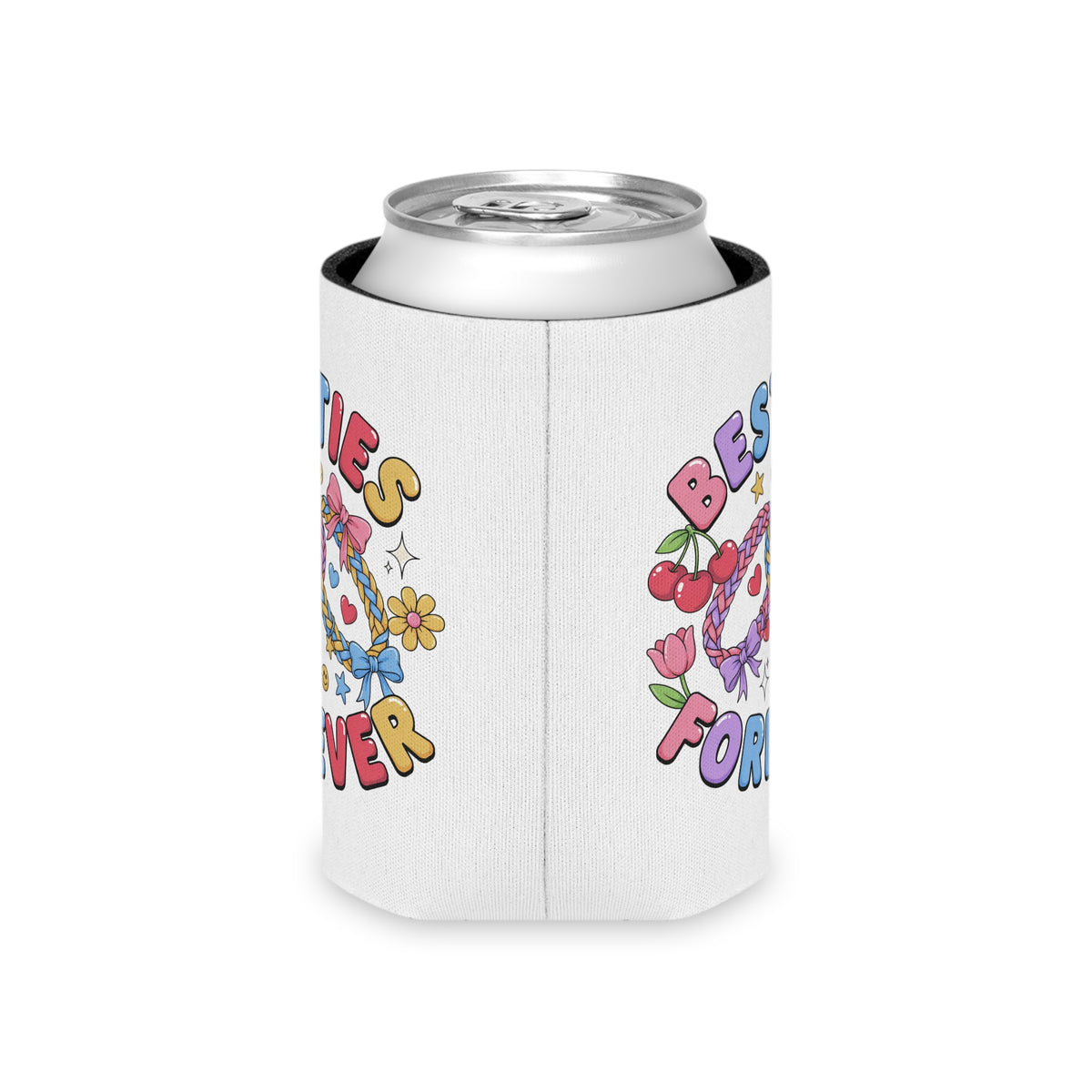 Besties Forever Can Cooler, Colorful Friendship Drink Sleeve, Cute Best Friend Gift, BFF Birthday Present for Besties and Friends