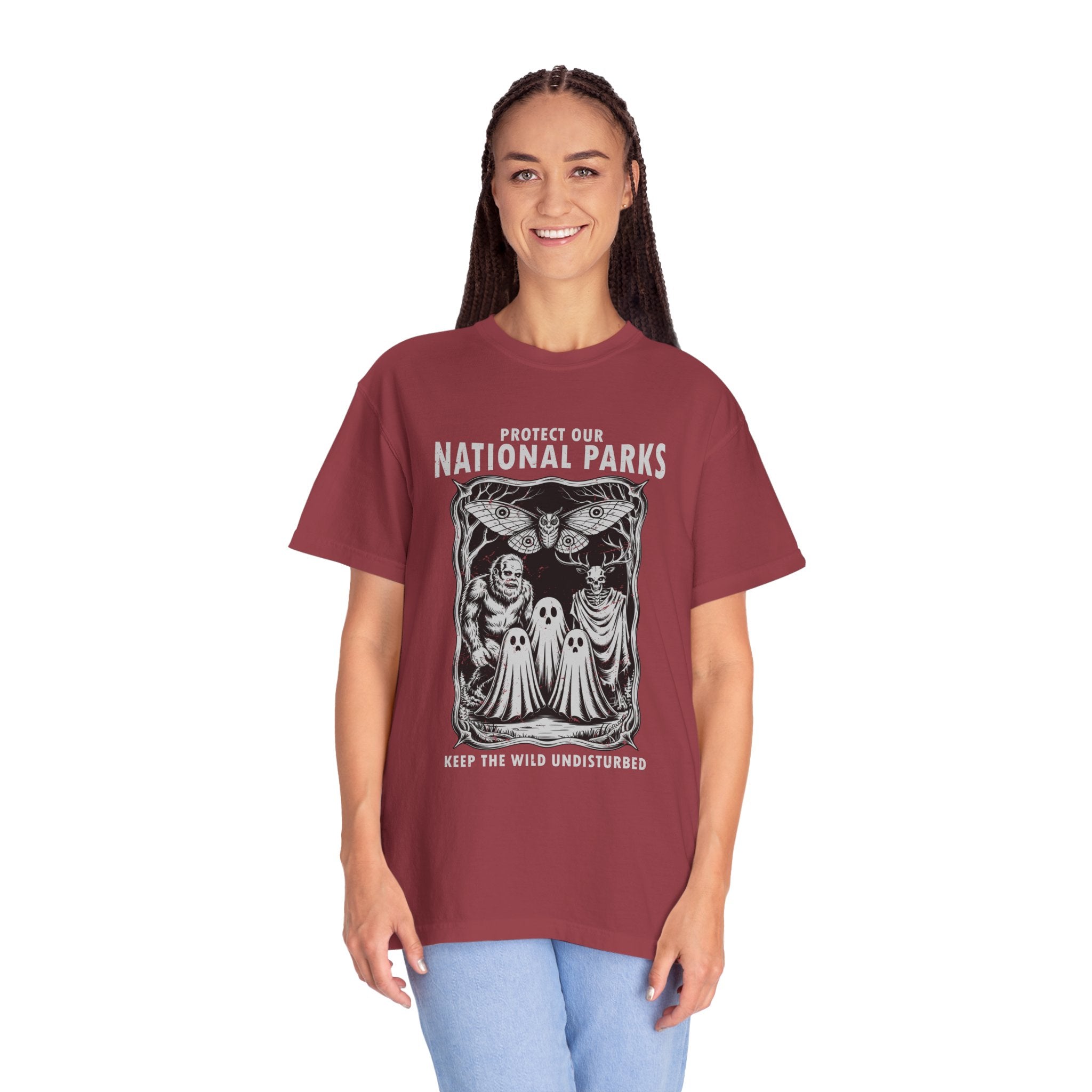 National Parks Gothic Comfort Colors Shirt, Protect Our National Parks Graphic Tee, Cryptid Nature Lover Shirt, Spooky Outdoor Apparel