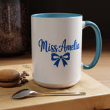 Personalized Teacher Name Mug, Custom Teacher Coffee Mug with Bow Design, Teacher Appreciation Gift, Classroom Desk Mug for Educators