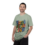 First Grade Crew T-Shirt, Retro Teacher Team Graphic Tee, Elementary School Staff Gift, First Day Classroom Outfit, Grade One Shirt