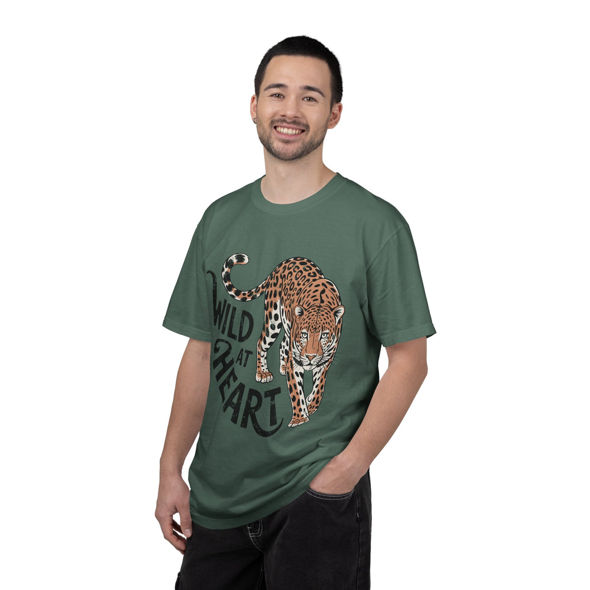 Leopard Graphic Comfort Colors Shirt, Wild At Heart Leopard Tee, Boho Animal Print Shirt, Safari Lover Gift for Women