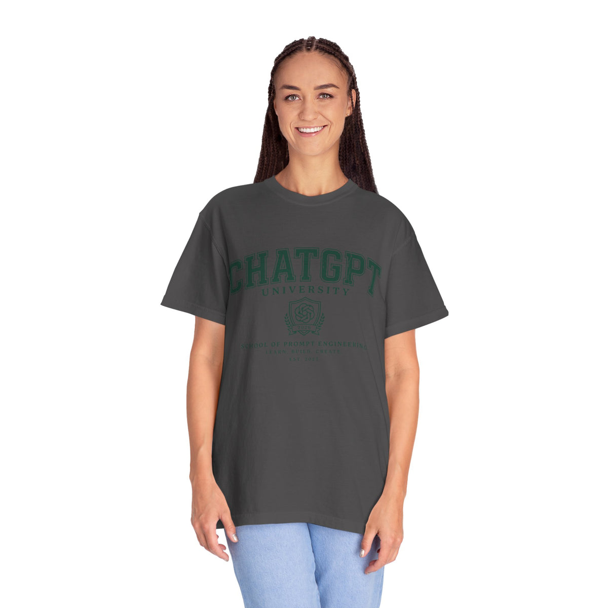 ChatGPT University T-Shirt, Prompt Engineering Graphic Tee, AI Student Gift, Funny Tech Shirt, Coder Graduation Campus Outfit 2026