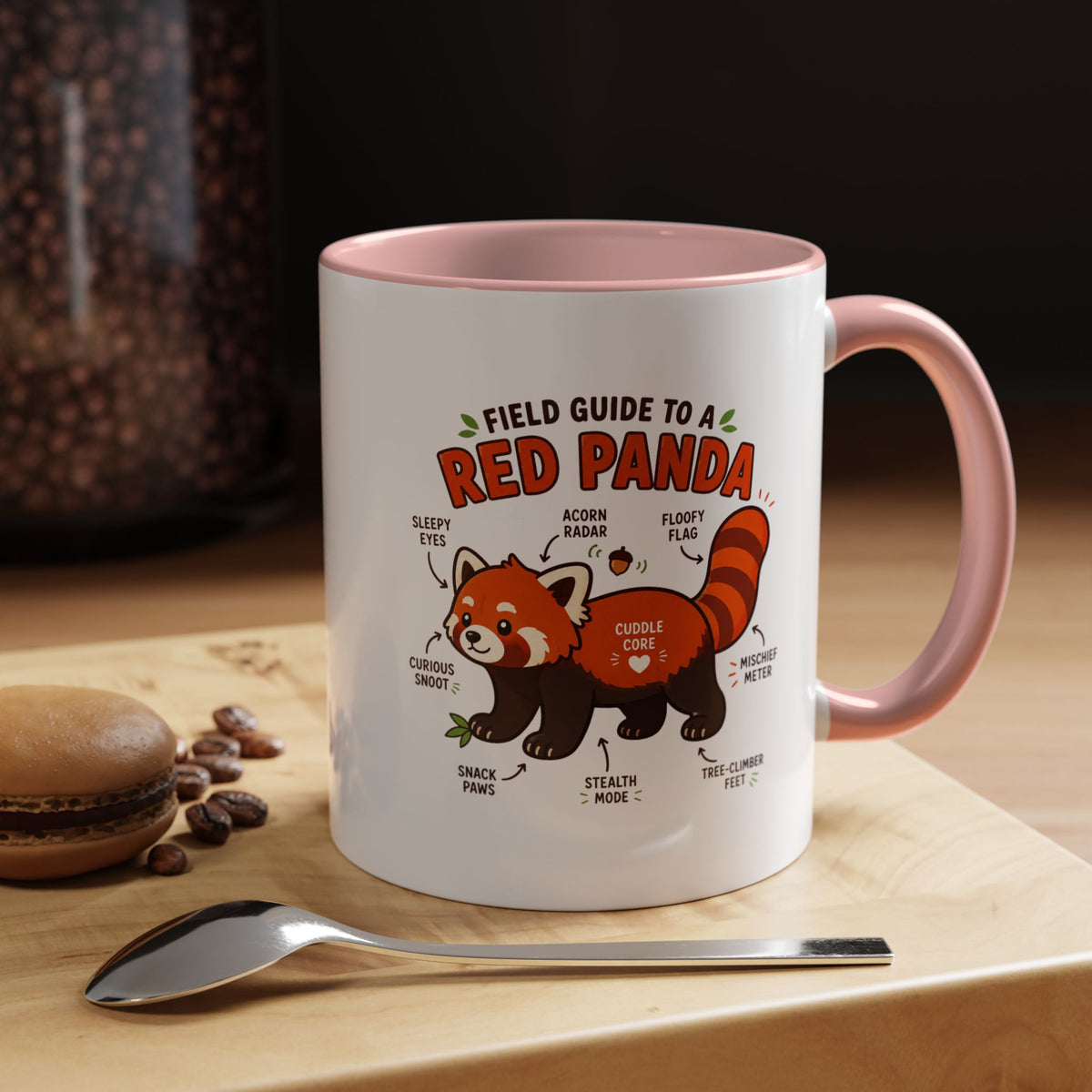 Red Panda Mug, Funny Field Guide Coffee Cup, Cute Wildlife Gift for Red Panda Lover, Zookeeper Present, Animal Birthday Gift for Kids
