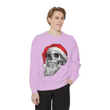 Skull Santa Sweatshirt, Gothic Christmas Crewneck, Creepy Holiday Skeleton Pullover, Alternative Xmas Gift for Metalhead or Horror Fan