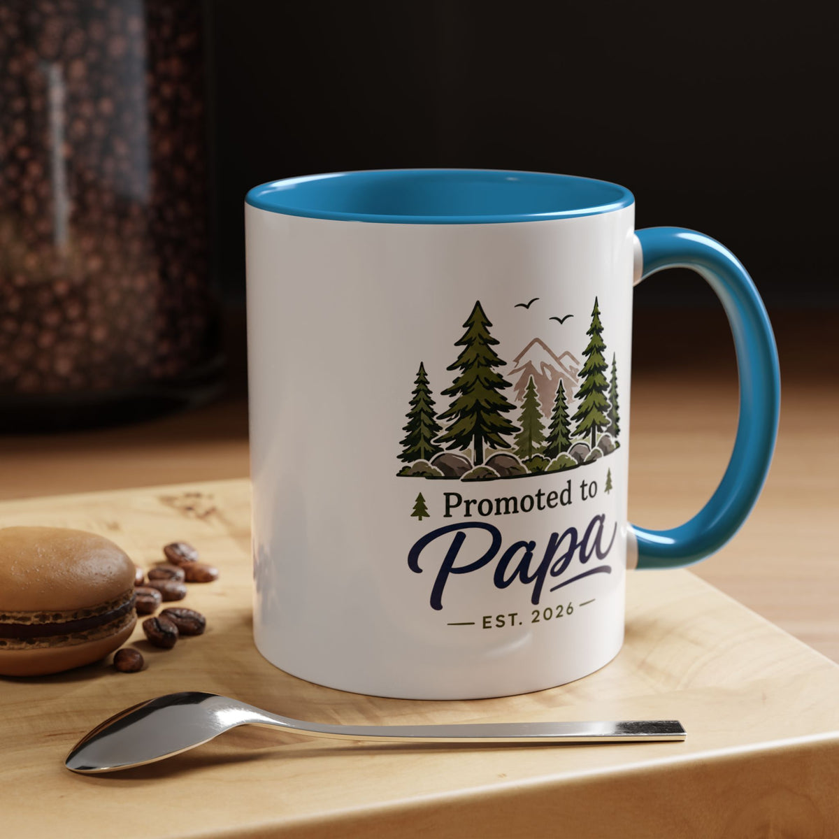 Promoted to Papa Mug, New Grandpa Pregnancy Announcement Gift, Woodland First Time Grandfather Coffee Cup, Baby Reveal Keepsake 2026