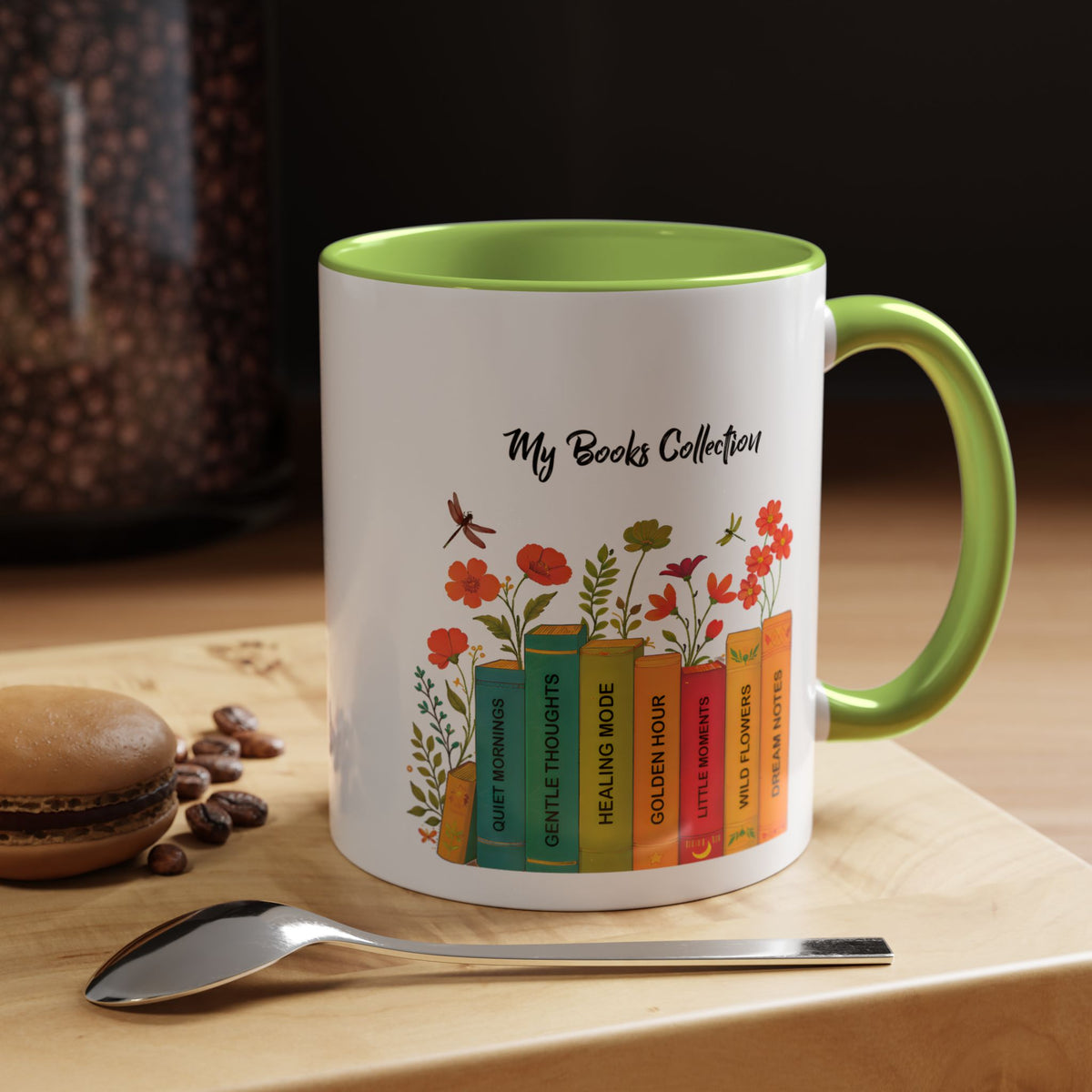 Book Lover Mug, Reading Coffee Mug, Cozy Reader Gift, Bibliophile Cup, Floral Books Mug, Bookworm Gift, Library Lover Present