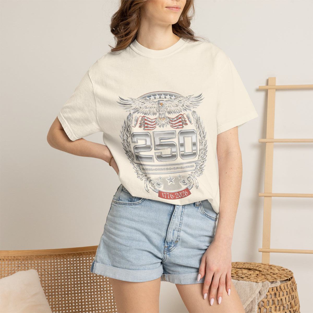 Vintage America 250 Graphic T Shirt, Patriotic Eagle USA Tee, Retro Fourth of July Shirt, Americana Streetwear Top for Women